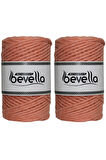 Taranabilir Makrome İpi Tek Büküm 3 mm Taranan Makrome Polyester Pamuk İp 2 x 250 gr