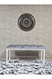 Beyaz Boyalı Diktörtgen 100 cm x 40 cm Oturak Puf - Bench - Makyaj Oturağı - Oturak Gri Renk 100 x 40 Boyut/Ebat