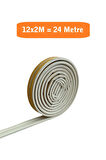 Kapı Pencere Fitili Yapışkanlı (Beyaz) Kapı Pencere Bandı Bantları 12x2 Metre= 24 Metre