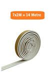 Kapı Pencere Fitili Yapışkanlı (Beyaz) Kapı Pencere Bandı Bantları 7x2 Metre= 14 Metre