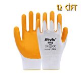 Beybi Polyester-Nitril İş Eldiveni PN5 No: 10 Sarı - 12 Çift