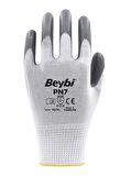 Beybi Polyester-Nitril İş Eldiveni PN72 No: 10 GRİ - 12 Çift