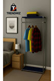 Trendmiz Student Bez Dolap | Metal Iskeletli Kumaş Gardırop | Toz Geçirmez Fermuarlı Hurç Dolap