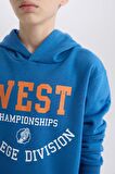 DeFacto Erkek Çocuk 2'li Takım Kalın Kapüşonlu Baskılı Sweatshirt Beli Lastikli Eşofman Altı D5672A824WNBE776