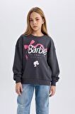 DeFacto Kız Çocuk Barbie Relax Fit Bisiklet Yaka Sweatshirt D8831A825SPAR126