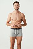 . Erkek Kırmızı - Gri Melanj - Lacivert 3 Lü Boxer