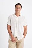 DeFacto Regular Fit Yazlık Polo Yaka Pamuklu Basic Düz Kısa Kollu Gömlek D2924AX24SMER22