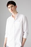 DeFacto Regular Fit Polo Yaka Oxford Basic Düz Uzun Kollu Beyaz Gömlek A8028AX24SPWT83