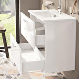 VitrA Mia 75024 Banyo Dolabı Seti, Çekmeceli, 80 cm, Parlak Beyaz