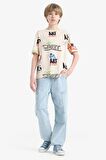 DeFacto Erkek Çocuk Bisiklet Yaka Baskılı Kısa Kollu Tişört D9492A825SMBG74