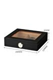Falconetti Siyah Camlı Kısa Humidor Puro Kutusu rc06sy