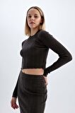 DeFacto Slim Fit Dar Kesim Bisiklet Yaka Triko Kazak A2057AX24AUAR227