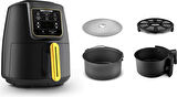 Karaca Air Pro Cook 3 In 1 Xl Ev Yemeği, Közleme, Sulu Yemek Tencereli Airfryer Black Gold 4 Kişilik