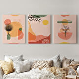 3’lü Tablo Modern Minimal Tasarım Koleksiyon Dekoratif Şık ve Modern Duvar Tablo Seti-BG-32