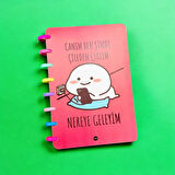 Canım Ben Şimdi Çileden Çıktım, Nereye Geleyim? - Tasarım Defter, Kalp Spiralli Çizgili Defter, Hediyelik Defter