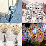 BakGelAl 1 Metre Uzunluğunda Gümüş Renk Aynalı Mozaik Taşlı Dekor Bandı 4 cm x 1 mt