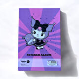 Mor-Pembe Kuromi Sticker Albümü → Kuromi Gotik Sticker Defteri - Mor ve Pembe Çizgi Karakter Koleksiyonu