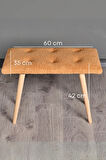 Puf Retro Ahşap Ayaklı Handmade Çok Amaçlı Kuzu Tüyü Puf Bench Koltuk Sandalye Makyaj Pufu