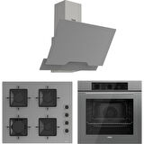 Ferre Elegant Line Gri Cam Ankastre Set ( QBL62CPR-SS208-D065 )