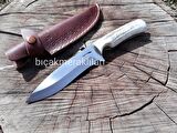 Geyik Boynuzu El İşçiliği Av Bıçağı 25 CM