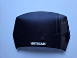 MOTOCAM Rüzgar Saptırıcı Deflektör Camı 1 Delikli 35x18cm Siyah Renkli   (APARATSIZDIR)