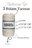 3 Büküm Pamuk Makrome Ipi 3mm Üç Büküm Taranan Makrome Halat Ip 500 Gr