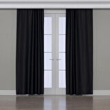 Gauze Fabric Design BLACKOUT SİYAH KARARTMA ÖZELLİKLİ FON PERDE 150 x 270
