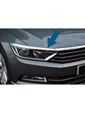 Vw Passat B8 Krom Ön Far Kaşı Çıtası 3 Parça Paslanmaz Çelik 2015-2018 