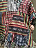 Unisex Nepal Gheri Renkli Panço, Çok Kalın Panço, Kalın Şal, Sıcak Panço, Kamp Panço