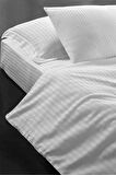 Çift Kişilik Otel Çarşafı 93 Tel Çizgili Battal Boy King Size 280x280