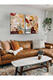 2li Set Boho Bohem Bohe Retro Art Soyut Tablo Dekoratif Kanvas Tablo Canvas Tablolar Soyut Tablolar