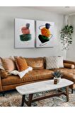 2li Set Boho Bohem Bohe Retro Art Soyut Tablo Dekoratif Kanvas Tablo Canvas Tablolar Soyut Tablolar