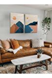 2li Set Boho Bohem Bohe Retro Art Soyut Tablo Dekoratif Kanvas Tablo Canvas Tablolar Soyut Tablolar