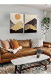 2li Set Bohem Bohom Bohe Boho Art Soyut Abstract Pastel Trend Dekoratif Kanvas Canvas Tablo Tablolar