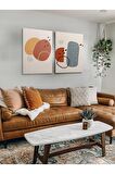 2li Set Bohem Bohom Bohe Boho Art Soyut Abstract Pastel Trend Dekoratif Kanvas Canvas Tablo Tablolar