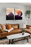 2li Set Bohem Bohom Bohe Boho Art Soyut Abstract Pastel Trend Dekoratif Kanvas Canvas Tablo Tablolar