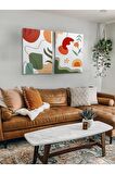 2li Set Bohem Bohom Bohe Boho Art Soyut Abstract Pastel Trend Dekoratif Kanvas Canvas Tablo Tablolar