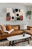 2li Set Bohem Bohom Bohe Boho Art Soyut Abstract Pastel Trend Dekoratif Kanvas Canvas Tablo Tablolar