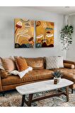 2li Set Bohem Bohom Bohe Boho Art Soyut Abstract Pastel Trend Dekoratif Kanvas Canvas Tablo Tablolar