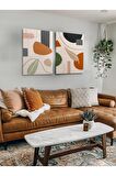 2li Set Bohem Bohom Bohe Boho Art Soyut Abstract Pastel Trend Dekoratif Kanvas Canvas Tablo Tablolar