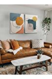 2li Set Bohem Bohom Bohe Boho Art Soyut Abstract Pastel Trend Dekoratif Kanvas Canvas Tablo Tablolar