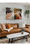 2li Set Bohem Bohom Bohe Boho Art Soyut Abstract Pastel Trend Dekoratif Kanvas Canvas Tablo Tablolar
