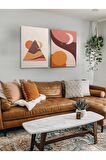 2li Set Bohem Bohom Bohe Boho Art Soyut Abstract Pastel Trend Dekoratif Kanvas Canvas Tablo Tablolar