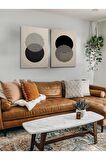 2li Set Bohem Bohom Bohe Boho Art Soyut Abstract Pastel Trend Dekoratif Kanvas Canvas Tablo Tablolar