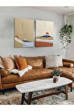 2li Set Bohem Bohom Bohe Boho Art Soyut Abstract Pastel Trend Dekoratif Kanvas Canvas Tablo Tablolar