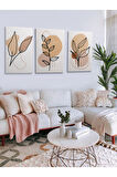 3lü Set Boho Bohem Bohe Retro Art Soyut Tablo Dekoratif Kanvas Tablo Canvas Tablolar Soyut Tablolar