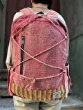 %100 Organik  Bordo Hemp Sırt Çantası, Organik Çanta, Festival Çantası, Laptop Çantası