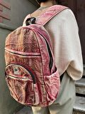  %100 Organik  Bordo Hemp Sırt Çantası, Organik Çanta, Festival Çantası, Laptop Çantası