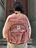  %100 Organik  Bordo Hemp Sırt Çantası, Organik Çanta, Festival Çantası, Laptop Çantası