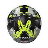 Sway 715 Poıson Black Grey Yellow Yarım Kask - Siyah - Gri - Yeşil